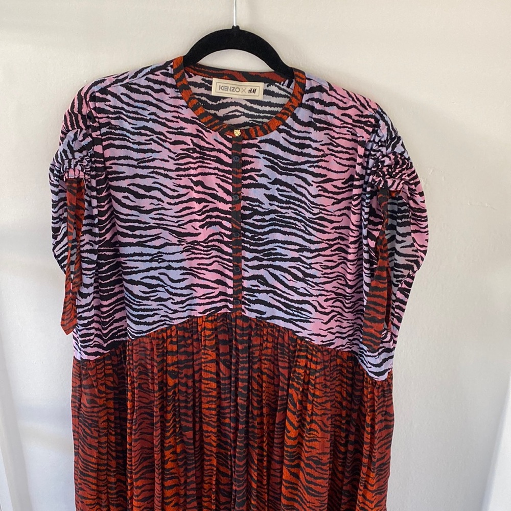 Kenzo x H&M sheer two-toned tiger print dress